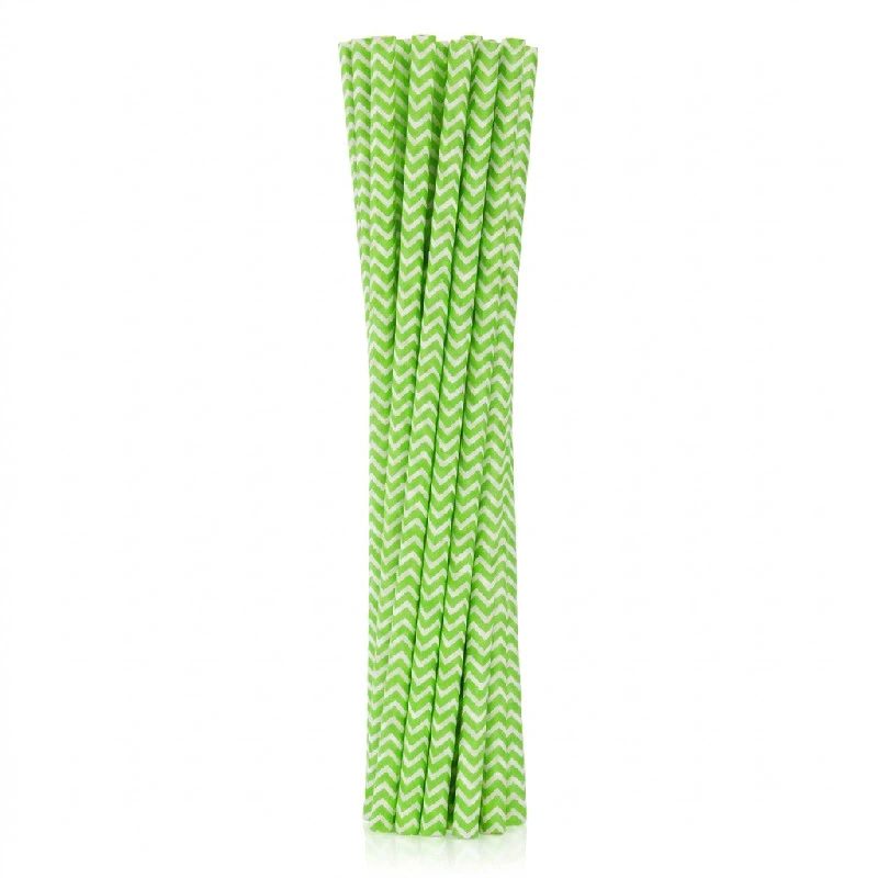 Papier-Trinkhalme Limegrün Chevron 6x197 mm / 12 Stück RP-LS12 by Godan color Svart