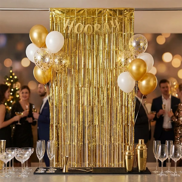 Fransenvorhang B&C Mattgold 100 x 200 cm SH-KMZL by Godan color Svart