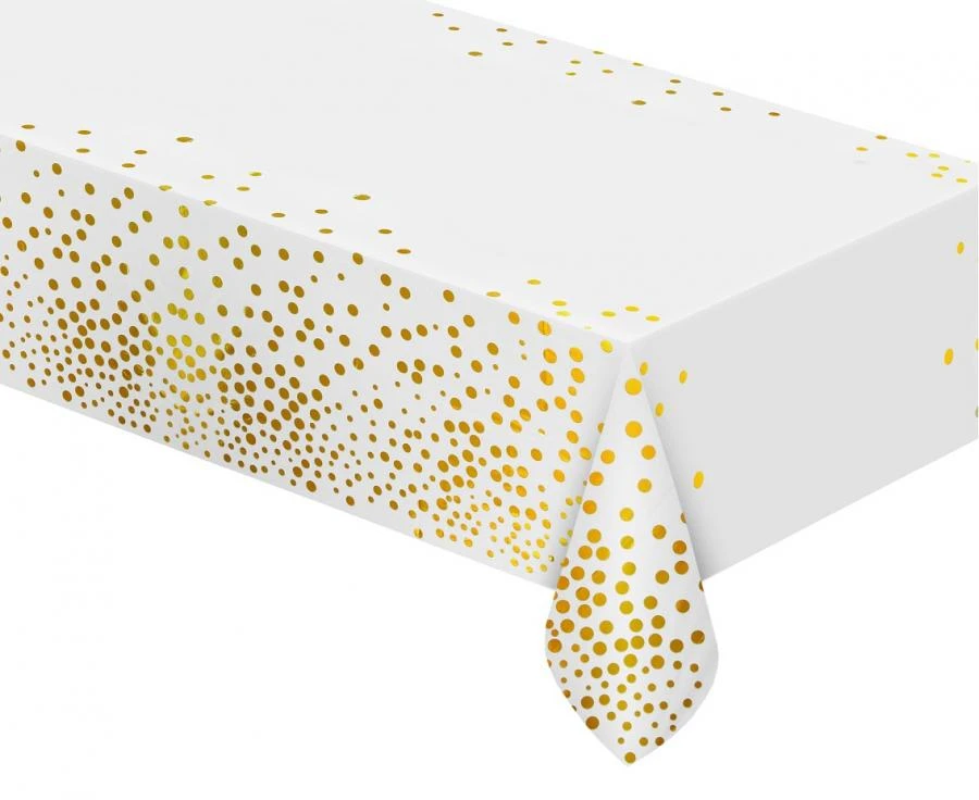 Folientischdecke B&C mit goldenen Punkten Weiß 137x183 cm SH-OFGB by Godan color Svart