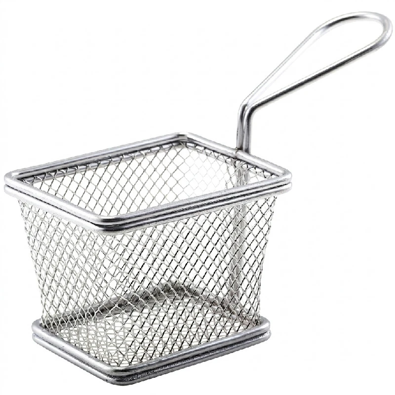 Mini-Frittierkorb zum Servieren 10 x 8 x 7,5 cm - Edelstahl SVB1008 by Genware color Svart