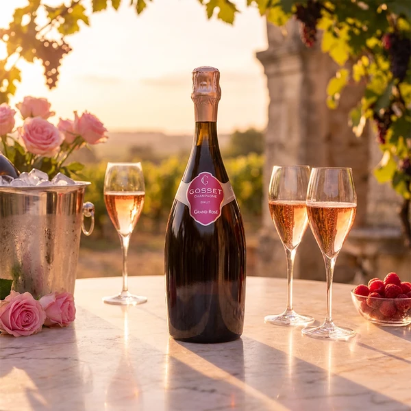 Grand Rosé Brut Champagne Gosset 8052 by Champagne Gosset color Svart