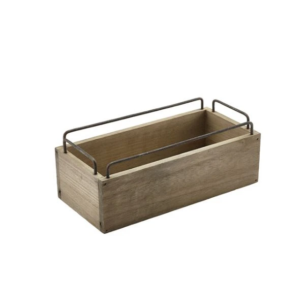 Industrielle Holzkiste für Tisch & Aufbewahrung 25 x 12 x 9.5cm TRW216 by Genware color Svart
