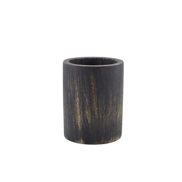 Besteckhalter aus Akazienholz, Schwarz gewaschen 10 x 13 cm WCC10BK by Genware color Svart
