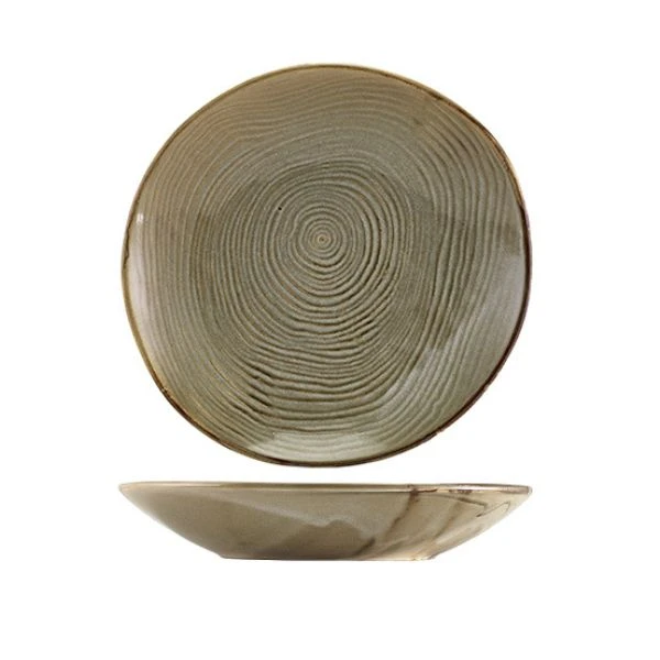 Tiefer Teller / Schale 26cm – Grey Organic Coupe Terra CB-PGG26 by Genware color Svart