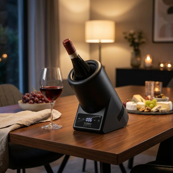 Caso WineCase One Elektrischer Weinkühler Schwarz Ø 9 cm CS615 by CASO color Svart