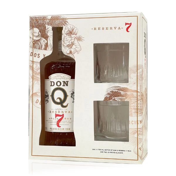 Don Q Reserva 7 YO Geschenkbox mit 2 Gläsern DQ008-1 by DonQ color Svart