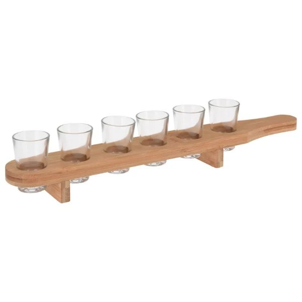 Schnapsgläser-Set mit Holzbrett – 7 Gläser (4 cl) CD1002810 by Koop color Helder
