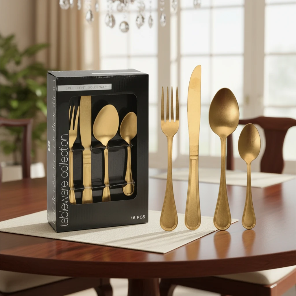Besteckset 16-teilig Antikgold CC4100750 by Koop color Antiek goud
