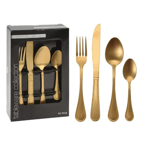 Besteckset 16-teilig Antikgold CC4100750 by Koop color Antiek goud