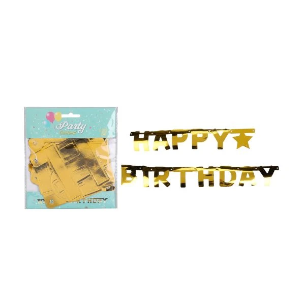 Wimpelkette mit Schriftzug „Happy Birthday“ in Gold 491009350 by Koop color Svart