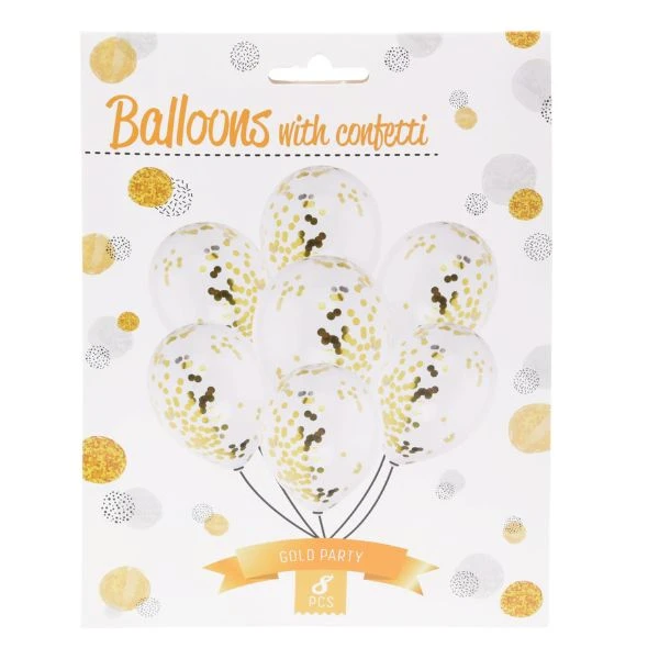 Konfetti-Ballons Gold 8er-Pack 491020220 by Koop color Goud