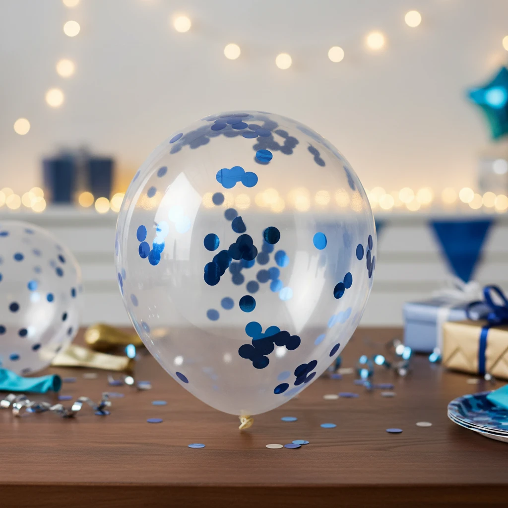 Konfetti-Luftballons Blau 8 Stück 491020620 by Koop color Blauw