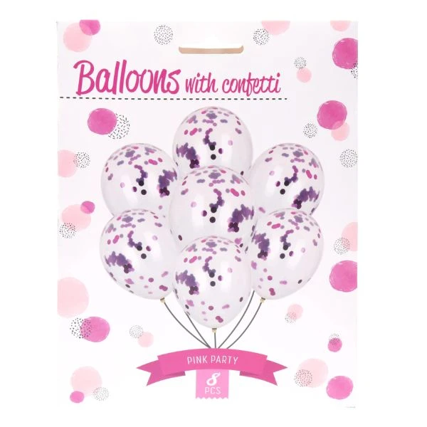 Luftballons mit Konfetti Pink 8 Stk. 491020760 by Koop color Rosa