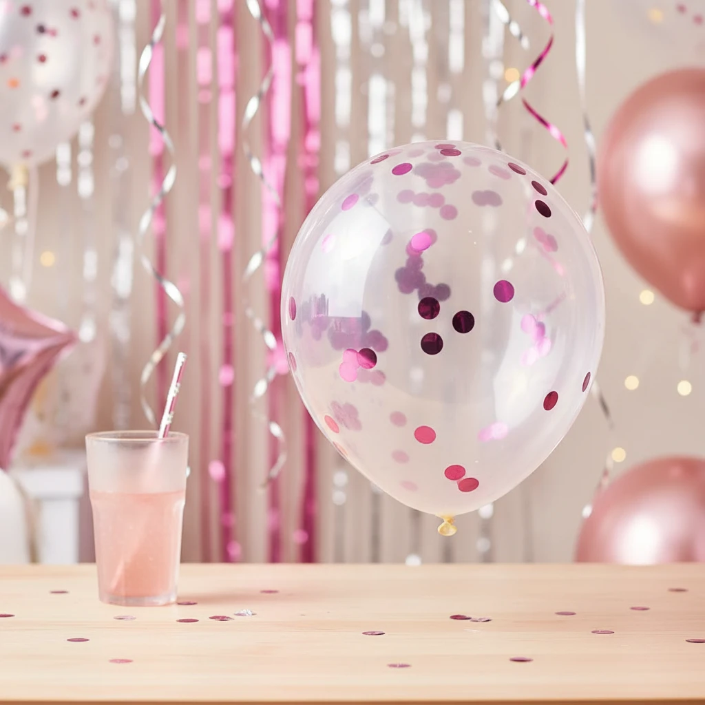 Luftballons mit Konfetti Pink 8 Stk. 491020760 by Koop color Rosa