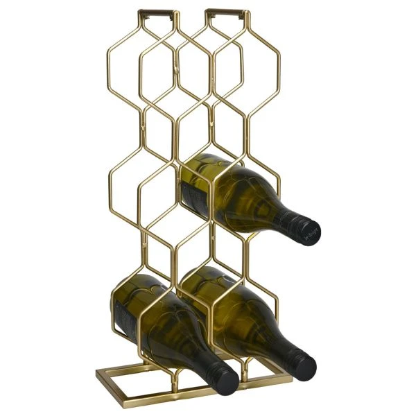 Weinregal aus Metall für 8 Flaschen – Gold C37880420 by Koop color Goud