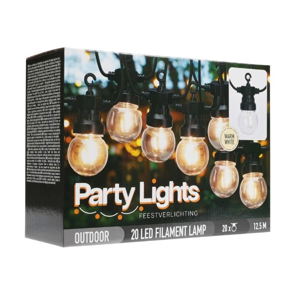 LED-Lichterkette mit 20 Birnen LE21001601 by Koop color Svart