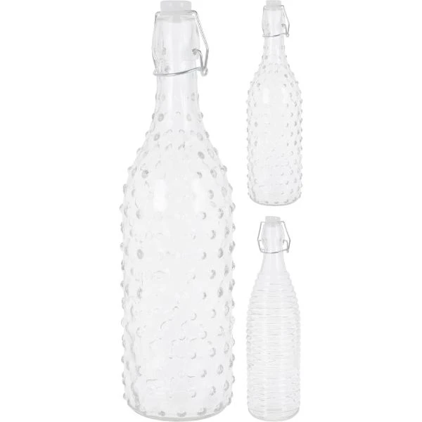 Glasflasche mit Bügelverschluss 1000ml CD1001690 by Koop color Helder