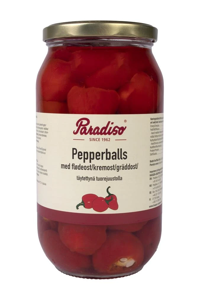 Pepperballs mit Frischkäse im Glas (950 g) 223088 by PARADISO color Svart
