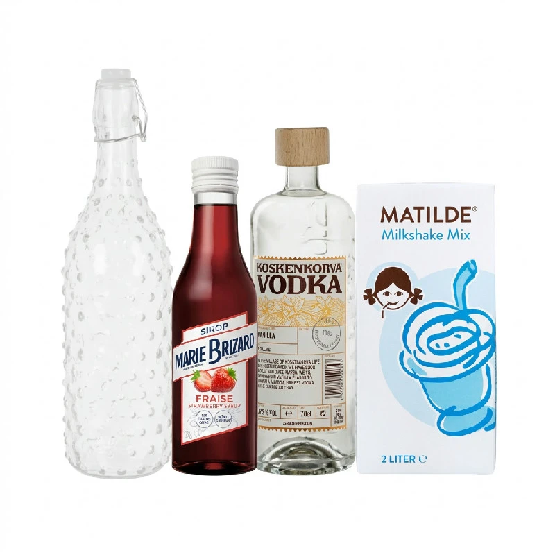 Erdbeer-Milchshake-Shake-Schuss - ShotsPaket shaketshot4 by Barlife color Svart