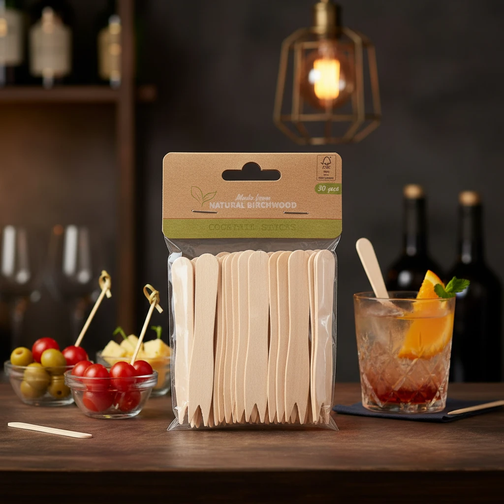 Cocktailgabeln Birkenholz 50 Stk. Klimatossen 170488250 by Koop color ljusbrun