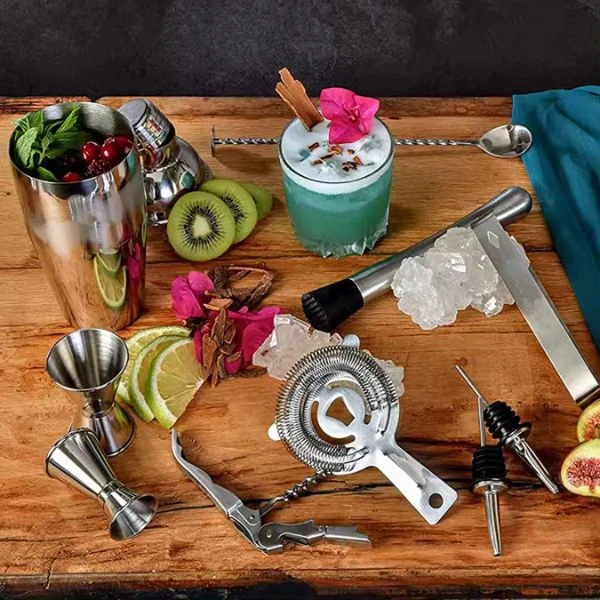 Cocktail-Set Deluxe 11-teilig in Holzbox CG-TJ26 by Barlife color Svart
