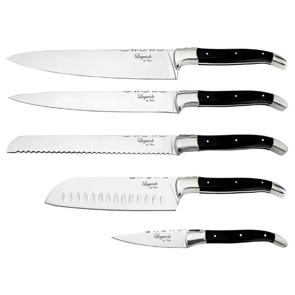 Laguiole By Hâws Kochmesserset – 5-teilig – Schwarzes Ebenholz 30-LG004Black by Laguiole By Hâws color Svart