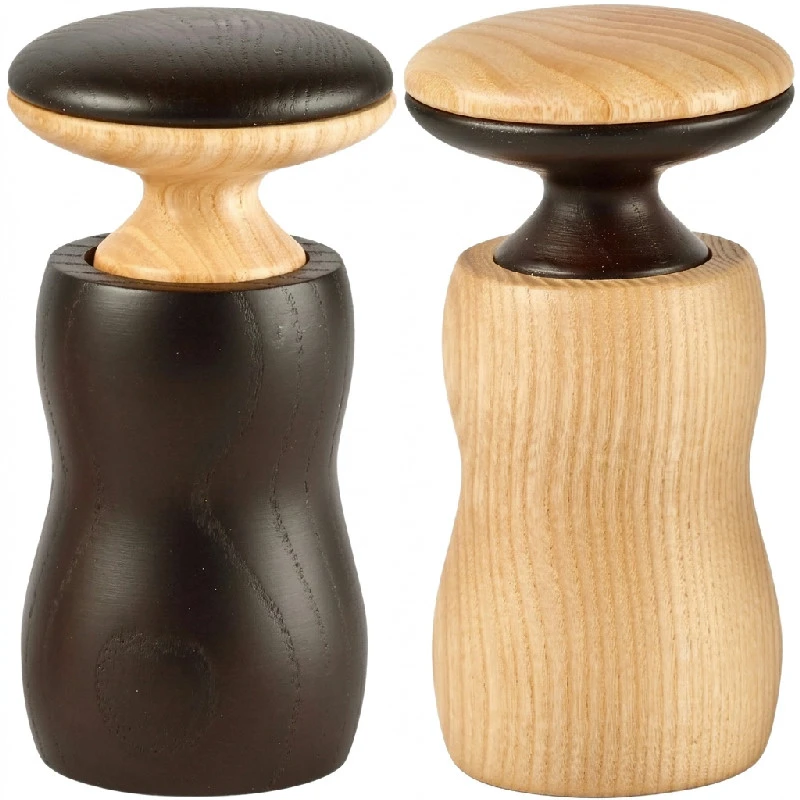 HERCULES Salz- & Pfeffermühlen-Set, 2-tlg. Esche 11,5 cm LESPCO by Legnoart color Svart