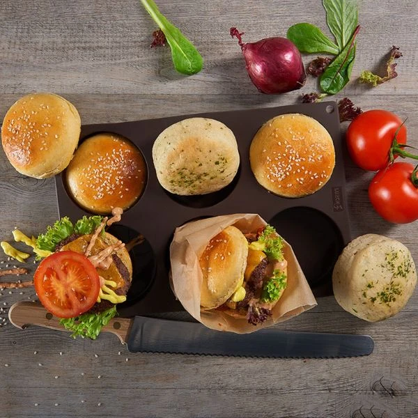 Lurch Flexiform Burger Buns 6er Ø 8,5 cm LU85086 by LURch color Svart