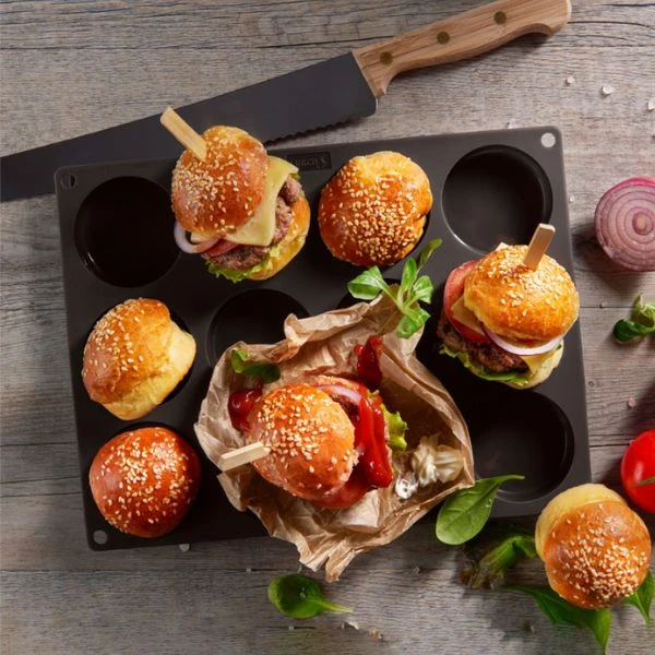 Lurch Flexiform BurgerBun 12 Stk. Ø6 cm LU85087 by LURch color Svart