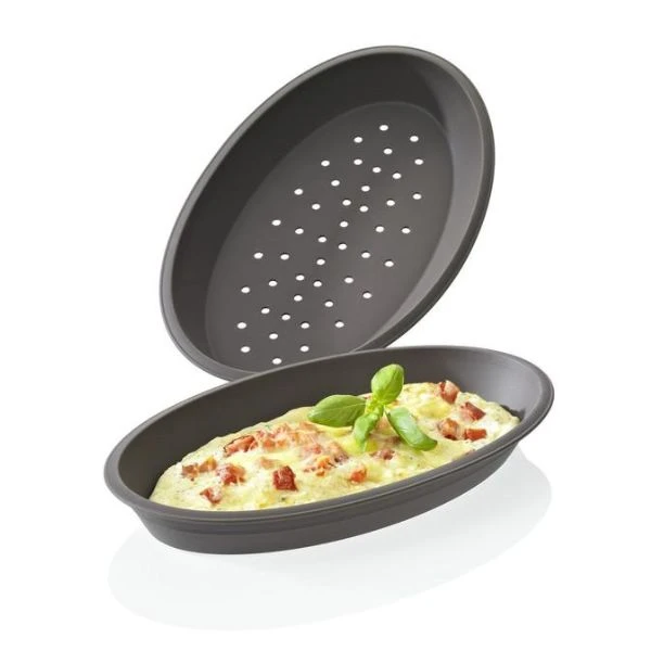 Lurch FlexiForm Pizzaformen Oval 2er-Set LU85056 by LURch color Svart