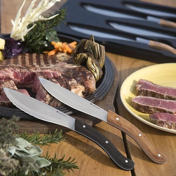 Legnoart TOMAHAWK Steakmesser-Set – 4 Stück – Heller Holzgriff LESK200L by Legnoart color Svart