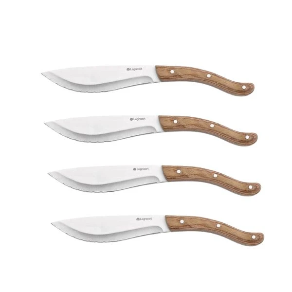 Legnoart TOMAHAWK Steakmesser-Set – 4 Stück – Heller Holzgriff LESK200L by Legnoart color Svart