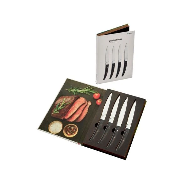 Legnoart PORTERHOUSE Steakmesser-Set (4-tlg.), dunkler Griff LESK7A by Legnoart color Svart