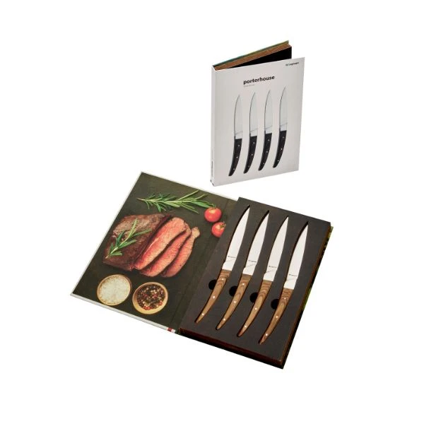 Legnoart PORTERHOUSE Steakmesser-Set (4-tlg.), heller Griff LESK7B by Legnoart color Svart