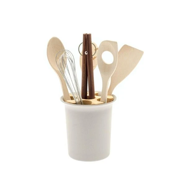 Legnoart STORE Utensilienhalter aus Holzfaser mit Einsatz und 6 LETH2 by Legnoart color Svart