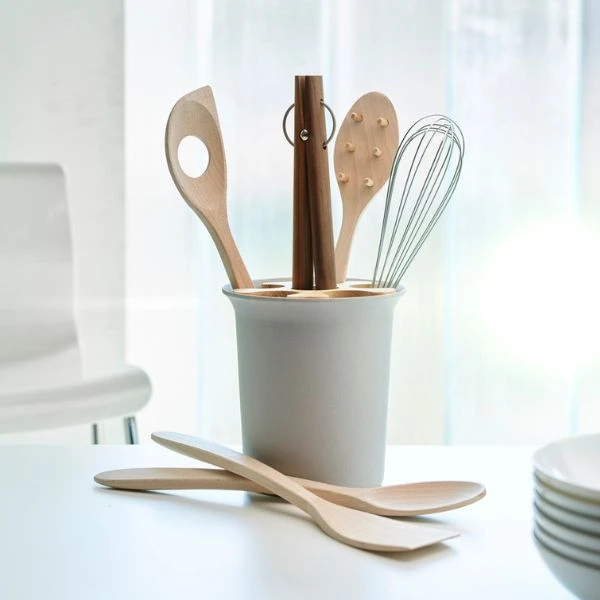 Legnoart STORE Utensilienhalter aus Holzfaser mit Einsatz und 6 LETH2 by Legnoart color Svart