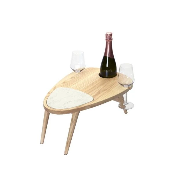 Legnoart SCENARIO Picknicktisch aus Esche mit Marmoreinsatz LEAPEL by Legnoart color Svart