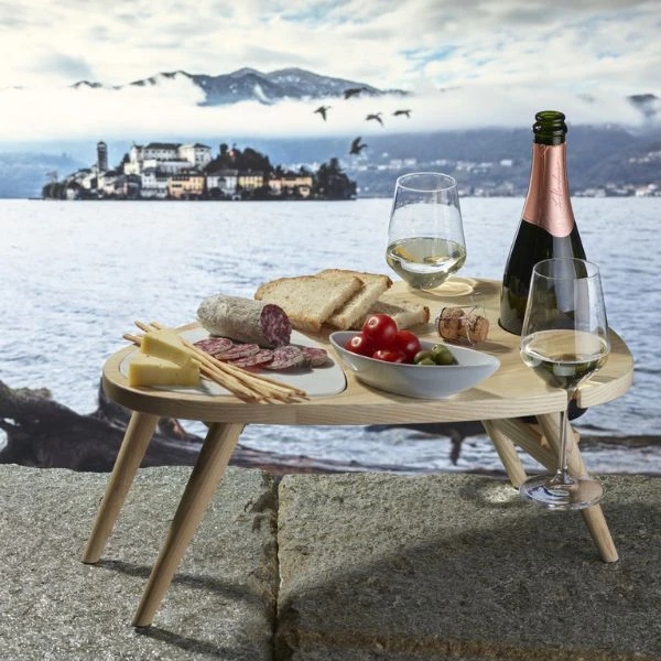 Legnoart SCENARIO Picknicktisch aus Esche mit Marmoreinsatz LEAPEL by Legnoart color Svart