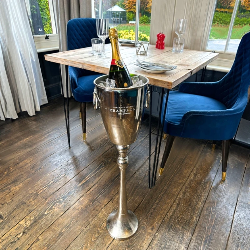 Eleganter Champagnerkühler mit Ständer 40849 by Drink color Svart