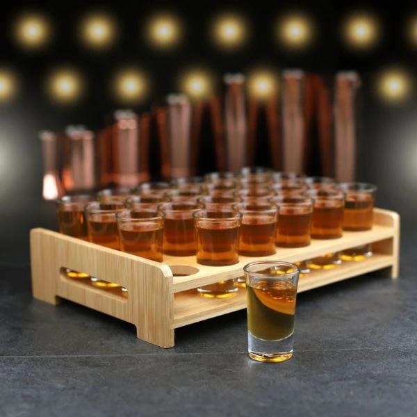 Schnapsglashalter aus Holz für 24 Shots 36296 by Drink color Bruin