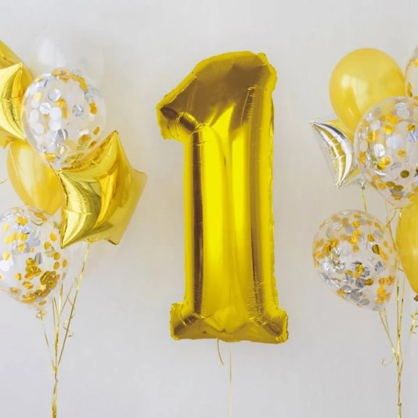 Folienballon Smart Zahl 1 Gold 92 cm CH-S9Z1 by Godan color Svart