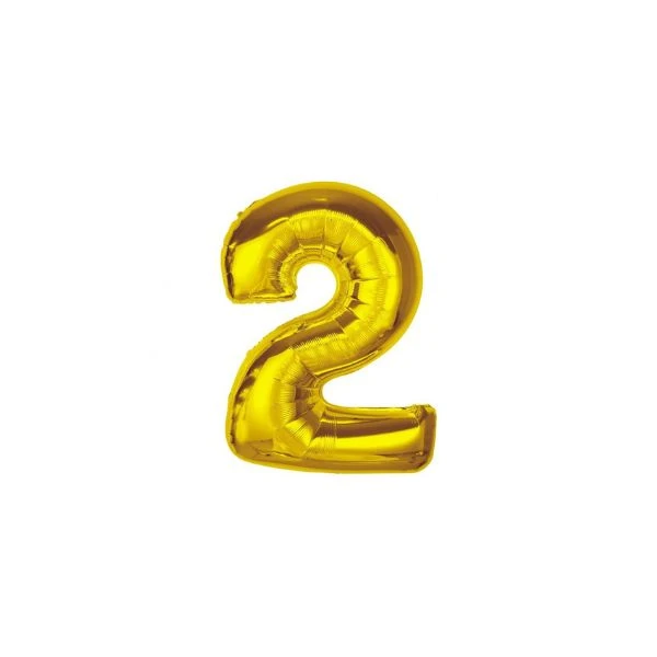 Folienballon Smart Zahl 2 Gold 92 cm CH-S9Z2 by Godan color Svart