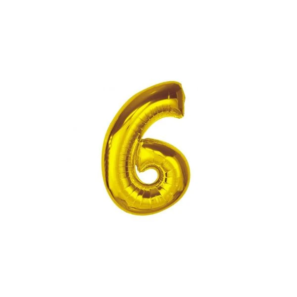 Folienballon Smart Zahl 6 Gold 92 cm CH-S9Z6 by Godan color Svart