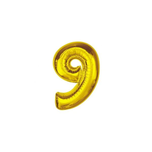 Folienballon Smart Zahl 9 Gold 92 cm CH-S9Z9 by Godan color Svart