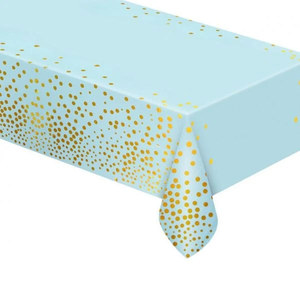 Folientischdecke B&C mit goldenen Punkten Hellblau 137x183 cm SH-OFGN by Godan color Svart