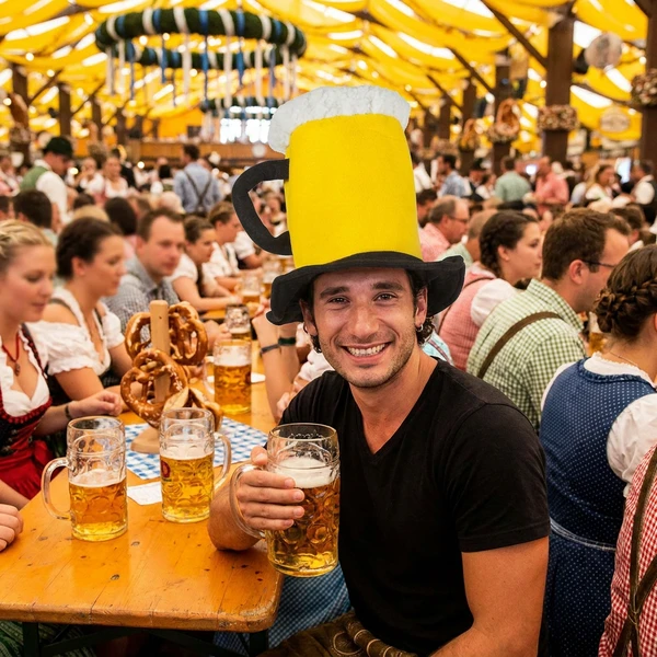 Bierkrug Hut für Party und Oktoberfest 98996 by Godan color Svart