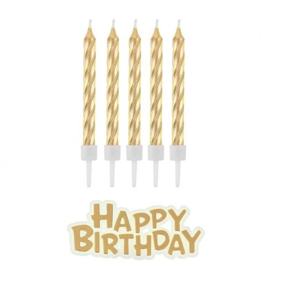 Geburtstagskerzen B&C Happy Birthday Gold 16 Stk. SF-HBZL by Godan color Svart