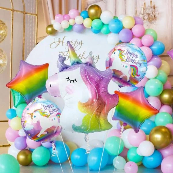 Folienballon Einhorn-Set 5-tlg. BZ-HJED by Godan color Svart