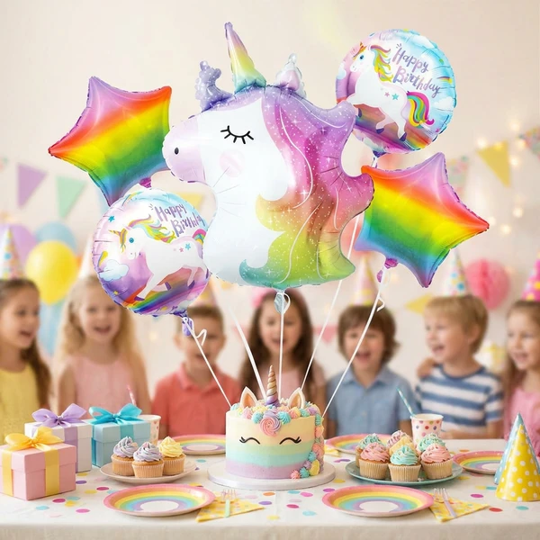 Folienballon Einhorn-Set 5-tlg. BZ-HJED by Godan color Svart