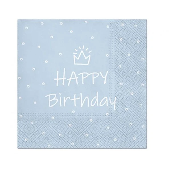 Servietten PAW Special Day Design Hellblau 33 x 33 cm 20 Stk. SDL300305 by Godan color Svart